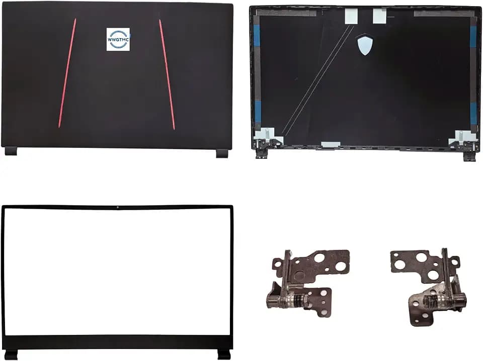 Replacement LCD Back Cover Rear Top Lid Hinges with Front Bezel for MSI GE75 GP75 GR75 Raider 8SG 8SF 8RE 8RF MS-17E1 E2 MS-17E4 MS-17E7 Series Laptop 3077E2A213Y 3077E2A213