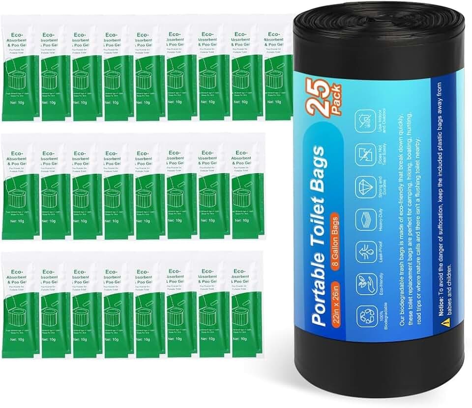 Poo Gel for Portable Toilet, Lemon Scent Pee Powder (25PCS)