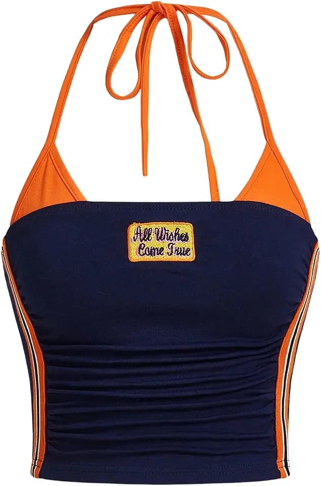 SOLY HUX Women's Halter Crop Tops Y2K 2000s Summer Camisole Top