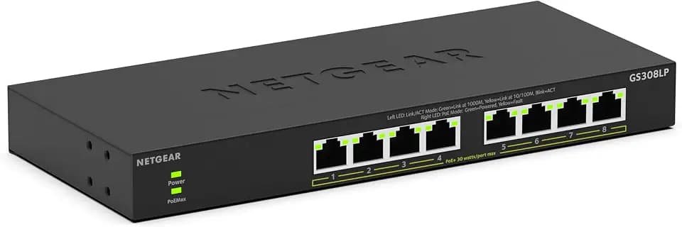 NETGEAR 8-Port PoE Gigabit Ethernet Unmanaged Network Switch (GS308LP)