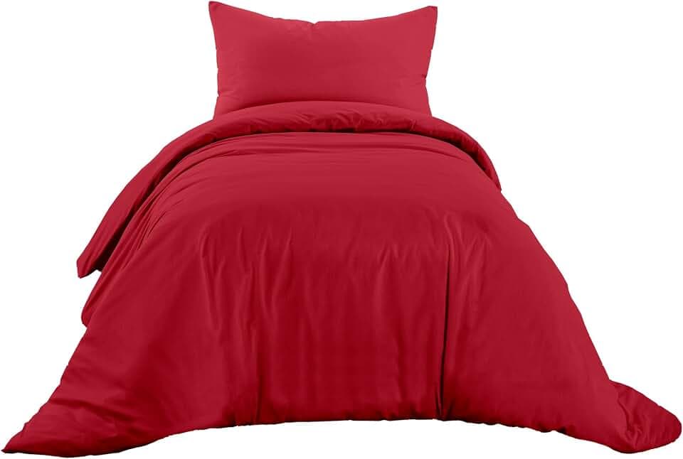 Ruggeri Bettwäsche-Set für Einzelbett, Baumwolle, Rot