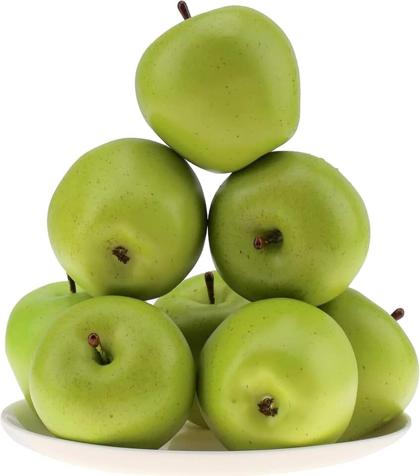 Gresorth 6 Pcs 7cm Fake Green Apple Decoration Artificial Green Apple Fruit