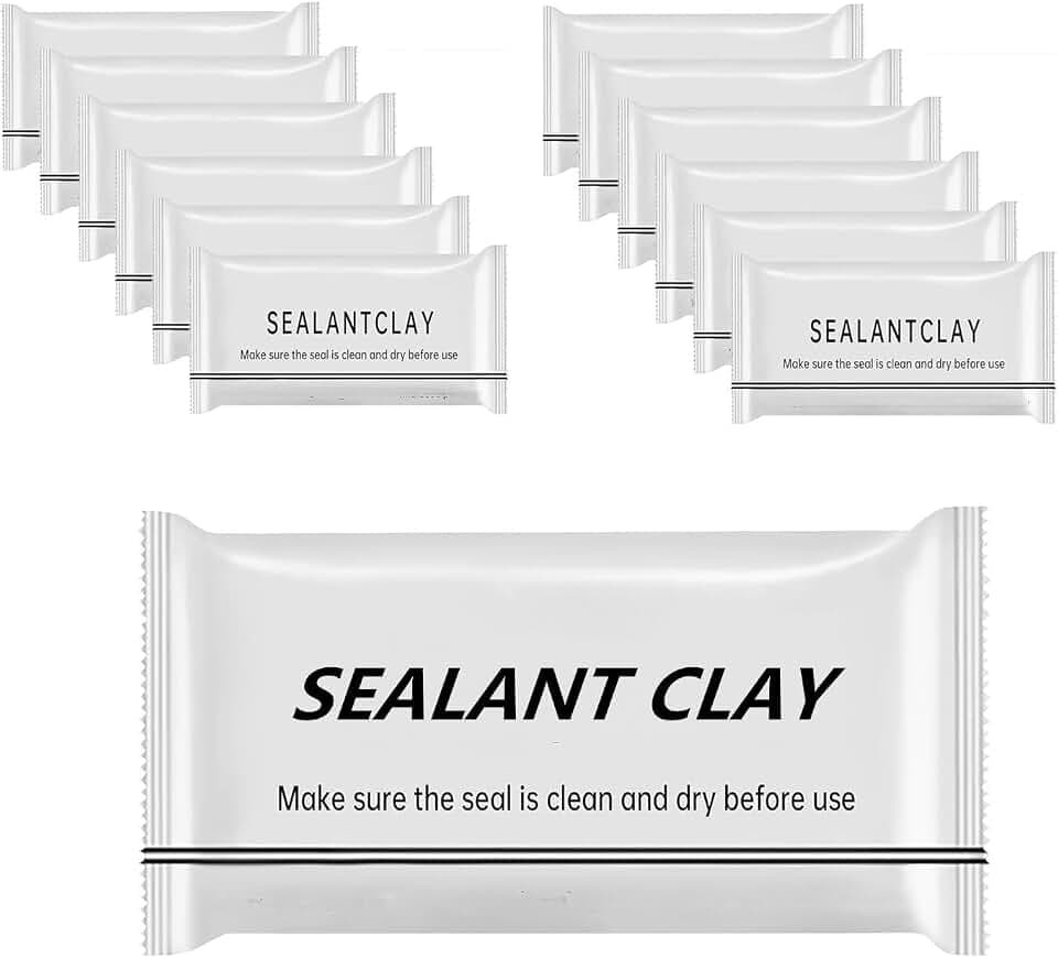 8 pcs White Waterproof Sealant Clay Mastic Air Conditioning Hole Repair Sealing Clay Quick Mending Mud for wall Hole and Drain Connection Duck Seal wall Putty Hole Repair (White 8 Pack)