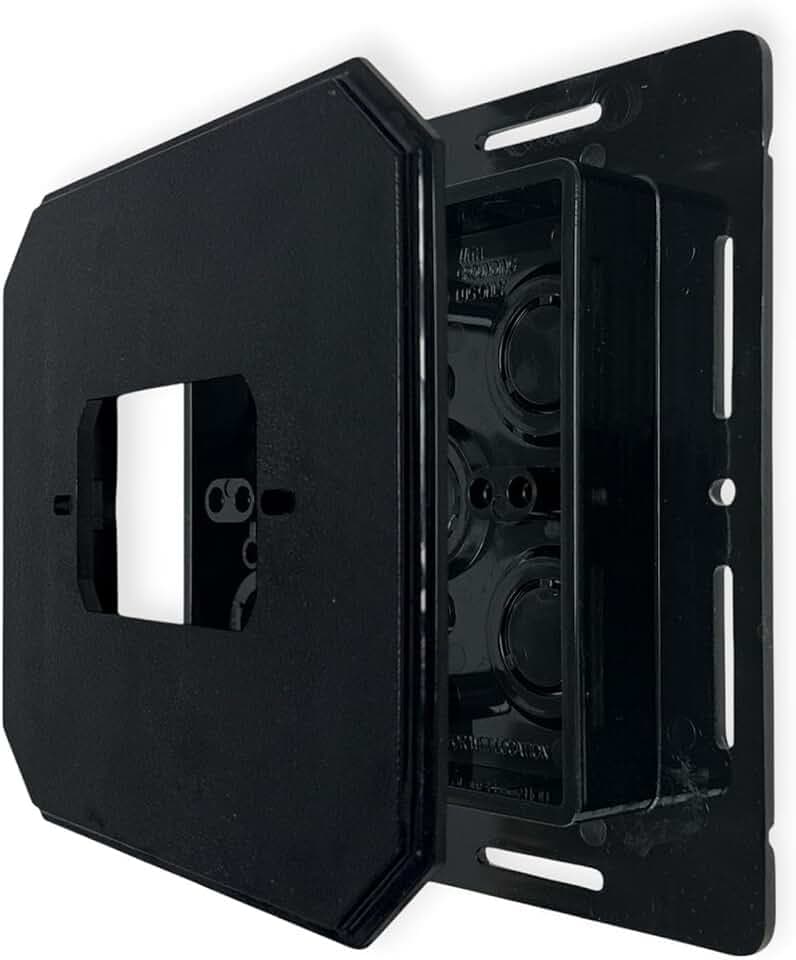 iMBAPrice 8081F-1BK Universal Siding Mounting Block 6.5" x 6.5", Black Non-Metallic Light Fixture Mounting Plate with Flanges for Exterior Lights & Receptacles, Siding Block, 1 Pack