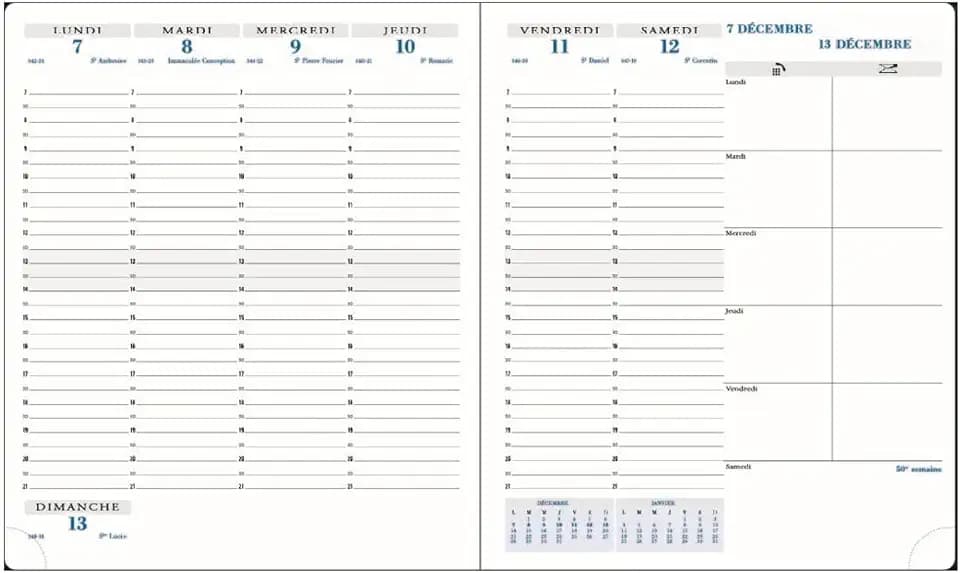 Exacompta 22842 Kalender-Einlage für Terminplaner Horizons 22 Januar-Dezember