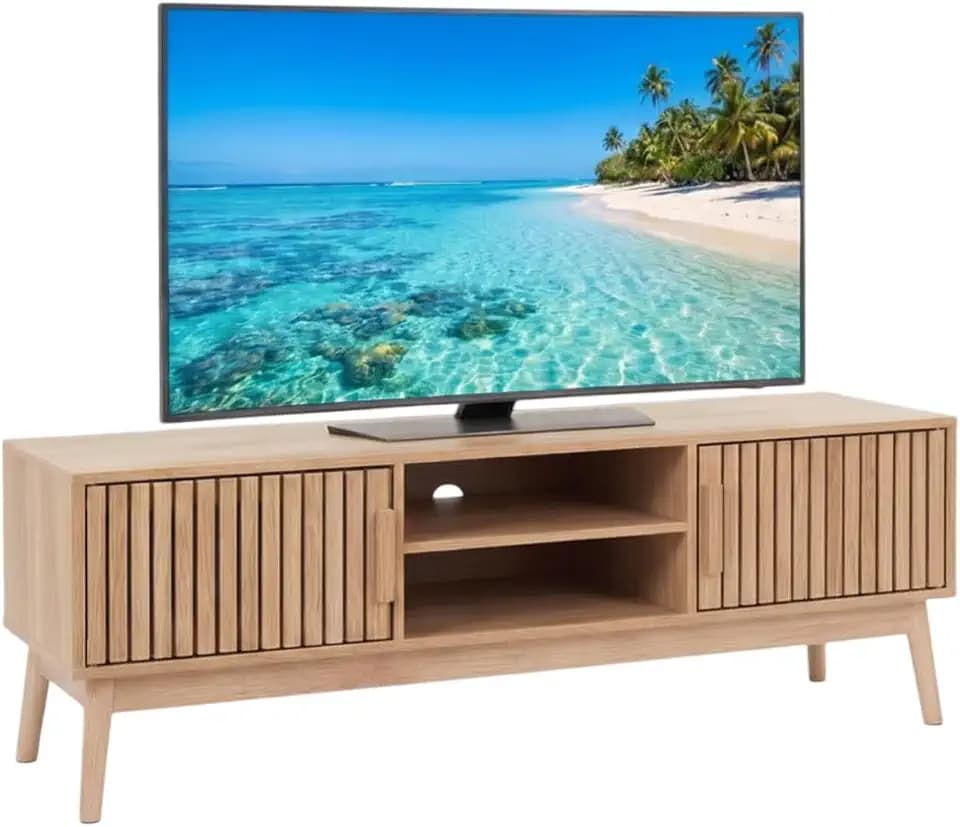 HOME DECO FACTORY Lowboard TV-Möbel Klaus Natural Crush Zeitgenössisch Beige