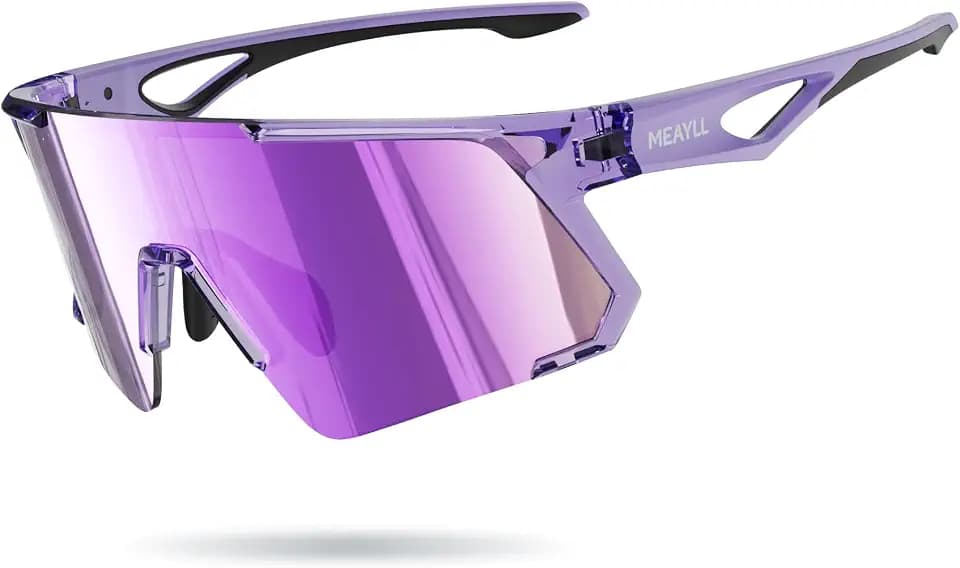 Fahrradbrille Herren Laufbrille Damen, UV400 Sportbrille Schnelle Brille, TR90 Frame mit Verstellbaren Nasenflügel MTB Schutzbrille Sonnenbrille Sunglasses für Fahrrad Angeln Ebike