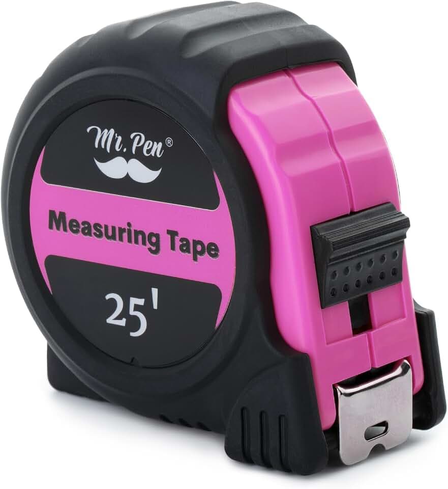 Mr. Pen- Retractable Tape Measure 25 ft, Pink, Easy Read