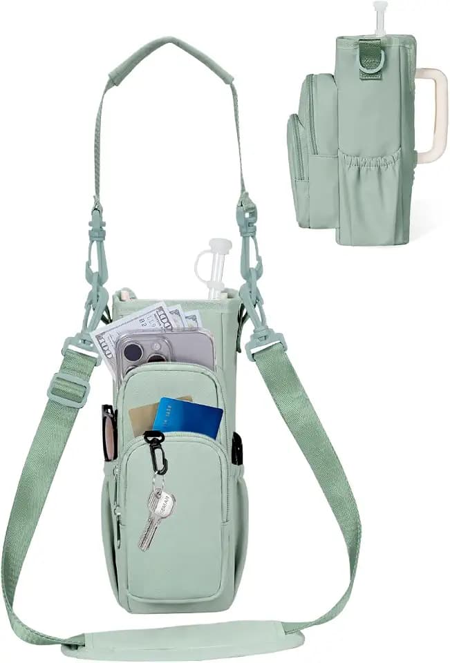 sportsnew 30/40oz Crossbody Water Bottle Holder Anti-Tip Tumbler Carrier