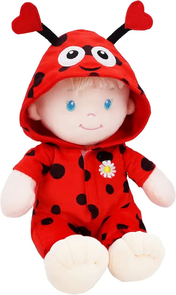 June Garden 12" Sweet Dolly Ladybug Plush Baby Doll