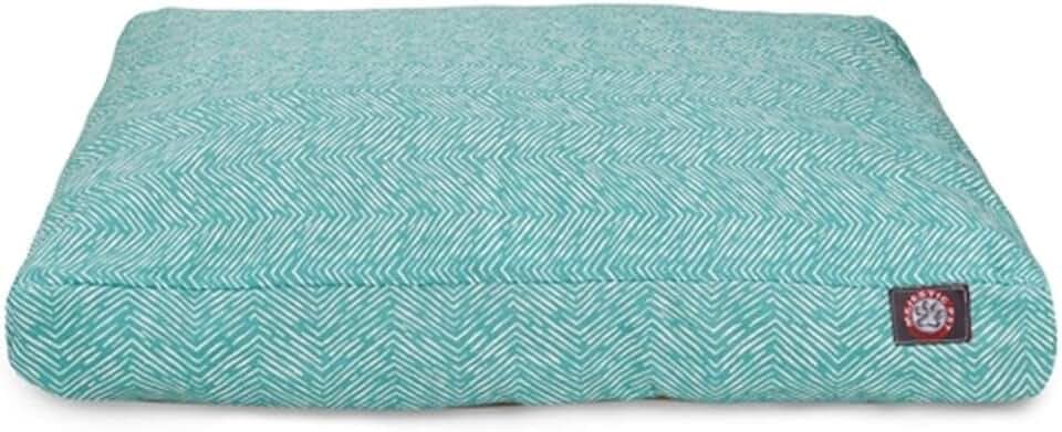 Teal Native Rectangle Indoor Outdoor Pet Dog Bed With Removable Washable Cover By Majestic Pet Products, Medium