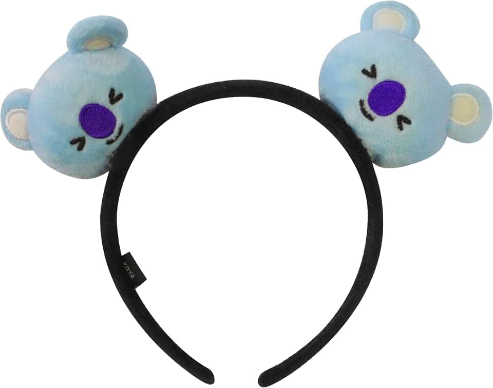 Concept One Womens Bt21 Line Friends 3D-Plüsch, Bestickt Stirnband, Black/Blue, Einheitsgröße