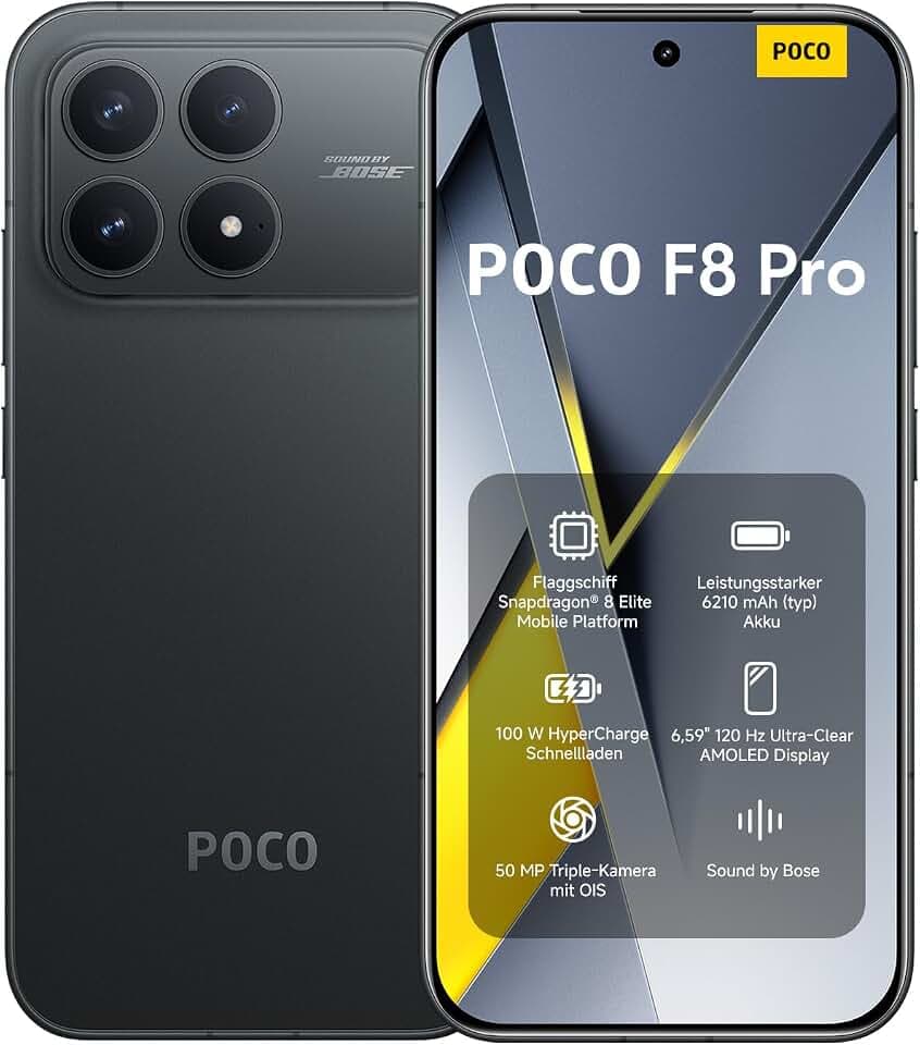 XIAOMI Poco F8 Pro Smartphone, 12+256GB, 6210mAh, 50MP, Schwarz
