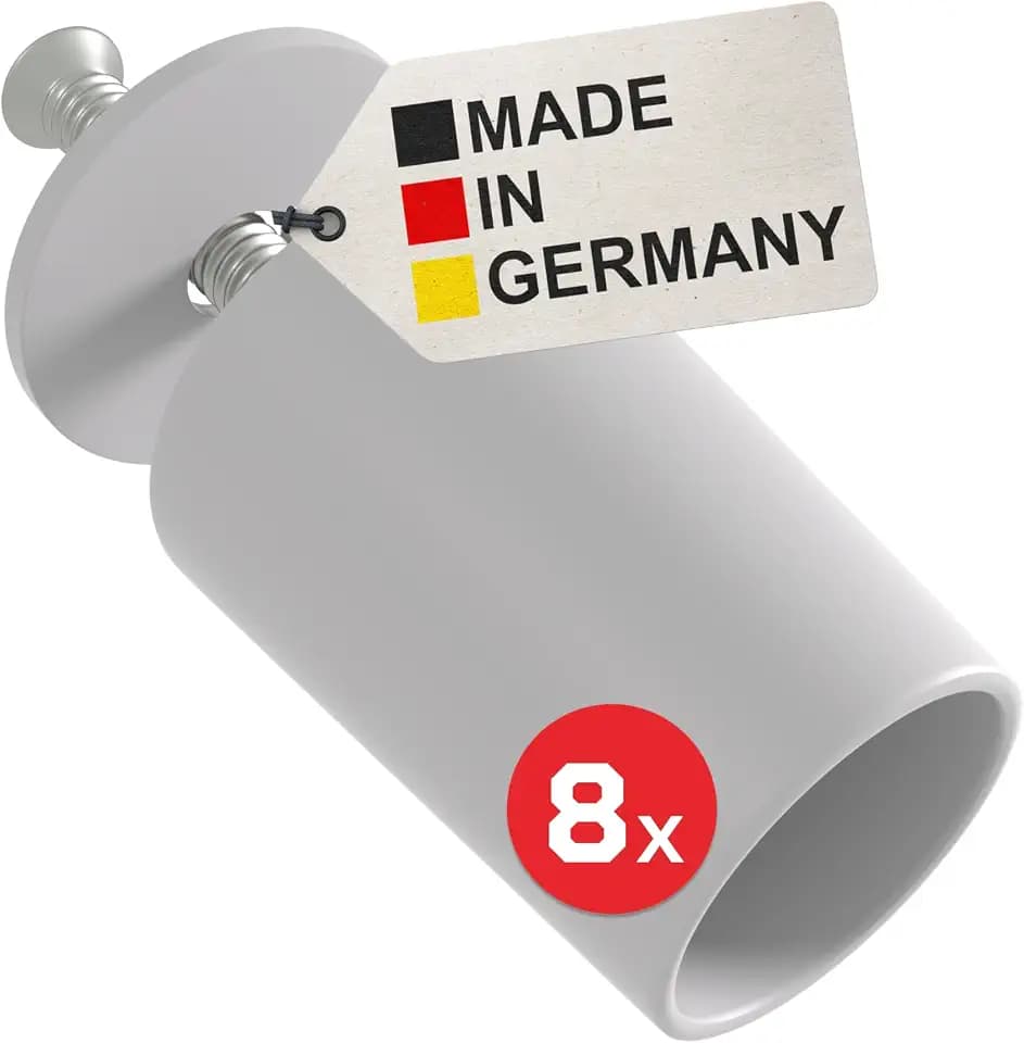 BAUHELD Rolladen-Stopper 27mm - 8 Stück - Offen mit Schrauben - Hellgrau