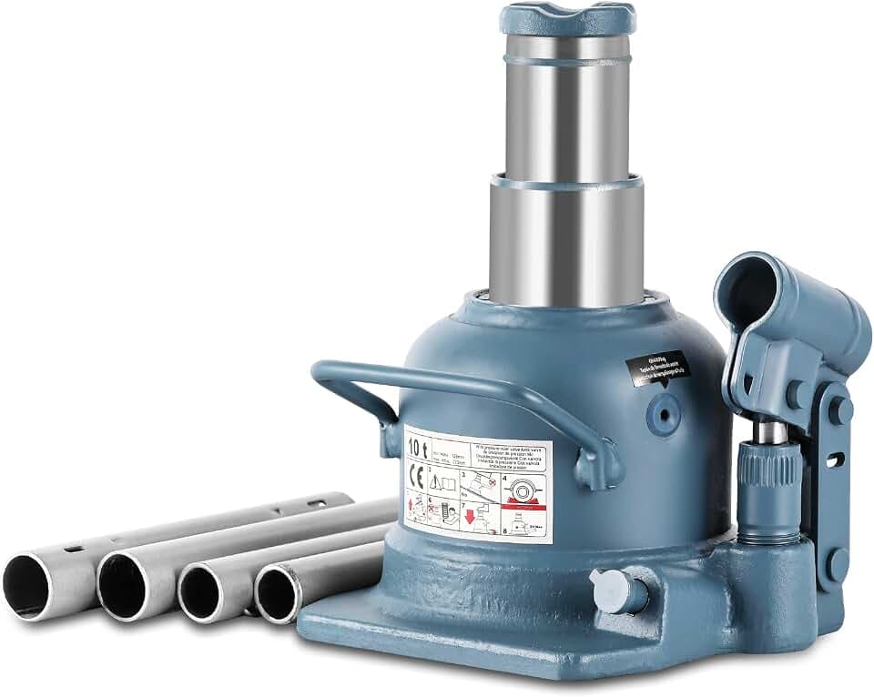 BAOSHISHAN 10 Ton Double Ram Bottle Jack 4.92" to 8.86" Lift Range