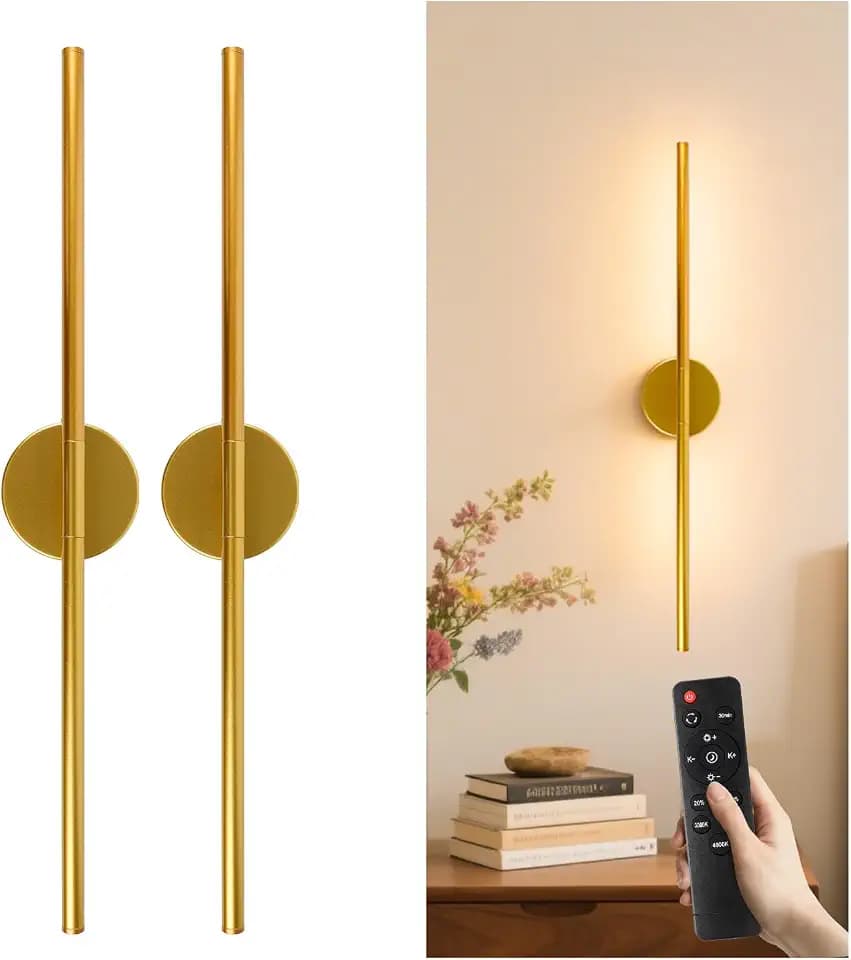Rechargeable Wall Light Set of 2 Wireless Dimmable Detachable Wall Lamp