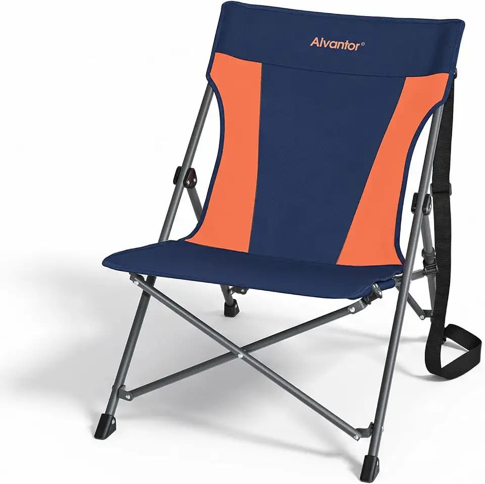 Alvantor® Camping Chair, High Back Folding Beach Chair Breathable for Outdoor, Ergonomic Backrest, Easy Use Portable Lawn Chair Seat for Travel, Fishing, Pinic, Sports Events, 20"x28"x28"