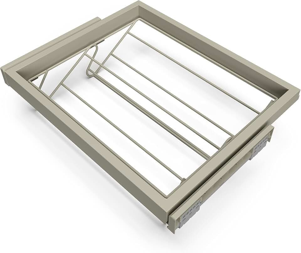 Emuca - Draht-Schuhablage-Kit für Schränke mit sanft schließenden Schienen, Modul 600mm, regulierbare, Steingrau lackiert