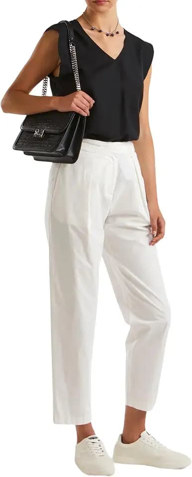 United Colors of Benetton Damen Pantalone 4AC7DF06L Hose, Bianco,