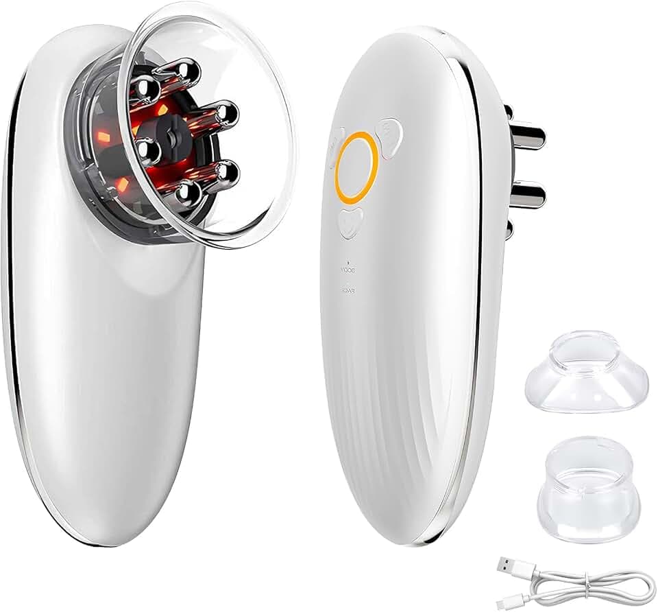 4-in-1 Schröpfmassagegerät Modellierung und Straffung, Massagegerät Schröpfgerät EMS-Mikrostrom und LED-Licht Wärme Lipödem für Bauch, Beine, Po und Faszien, Lymphdrainage