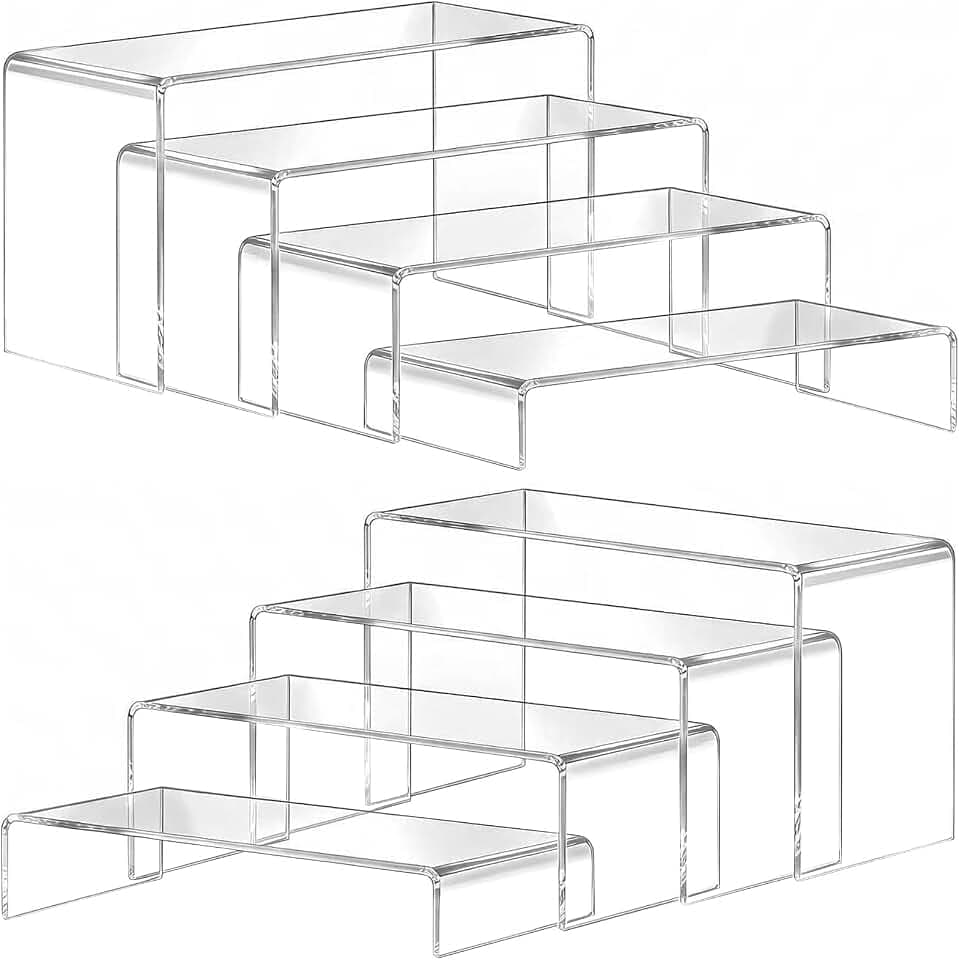 Viymgit 8er-Set transparente Acryl-Displayständer für den Tisch, 4 Größen