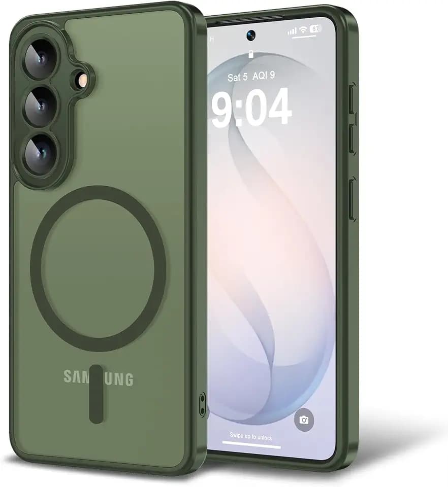 Magnetic for Samsung Galaxy S26 Case,[Compatible with Magsafe][Full Camera Protection] Slim Fit Anti-Fingerprint Translucent Matte Shockproof Protection Phone Cover-Sage Green