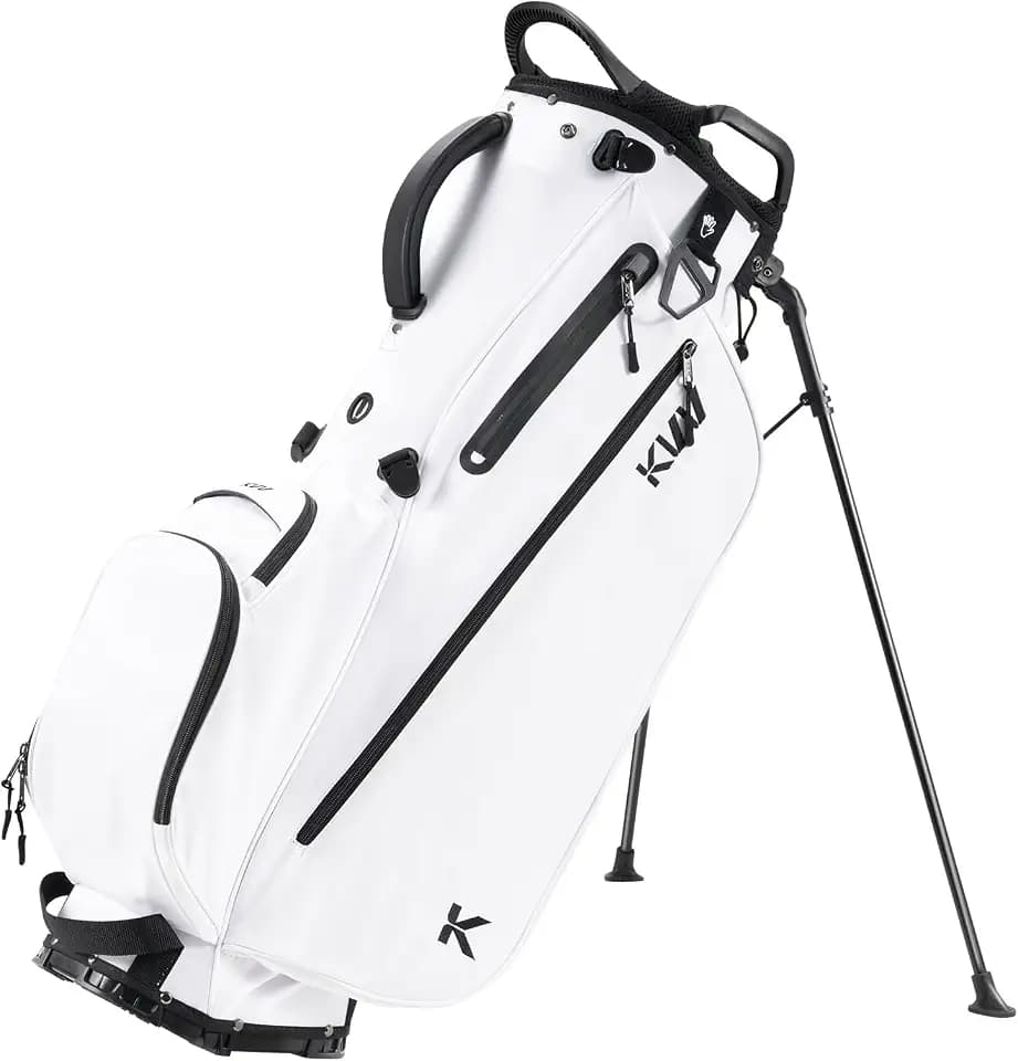 KVV Lightweight Golf Stand Bag with 7 Way Full-Length Dividers, 5 Zippered Pockets, Automatically Adjustable Dual Straps，Elegant Design