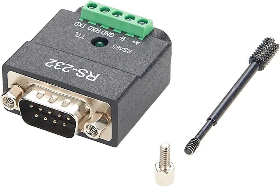 2 In 1 DB9 RS232 to RS485 TTL Serial Converter D-Sub 9Pin to 5Pin Screw Terminal Block RS232 to 3.3V/5V Interface Signal Adapter for Industrial Automation, PLC, Embedded Systems (DB9 Male)