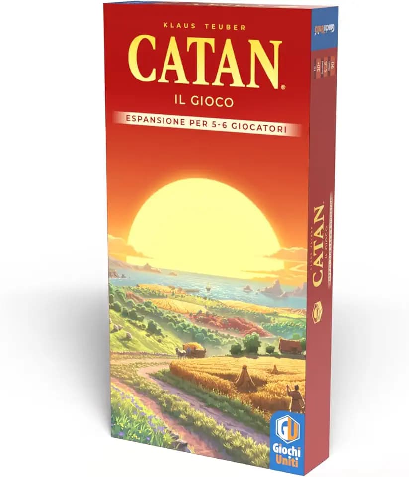 Giochi Uniti - CATAN Relaunch: Basisspiel, Exp 5/6 - Brettspiel, 3-6 Spieler, 10+ Jahre, GU819, italienische Ausgabe