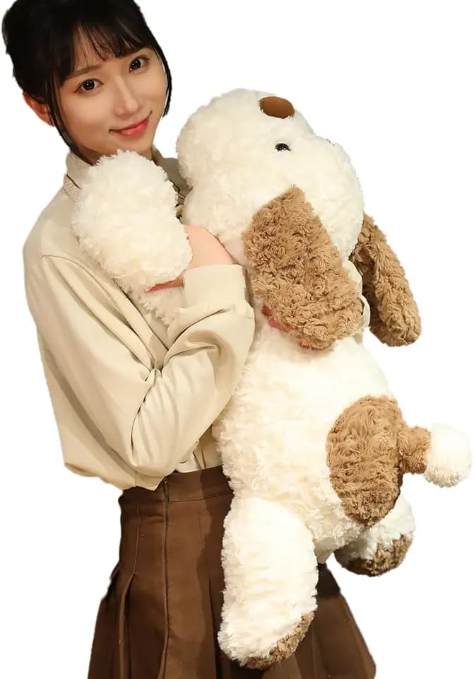 Hronsa Dog Weighted Stuffed Animal, 5.7 lbs 25.5 inch Weighted Dog Plush Toy Large Dog Stuffed Animals Weighted Puppy Plush Animals Pillow Toy Gifts for Adults & Kids, Brown