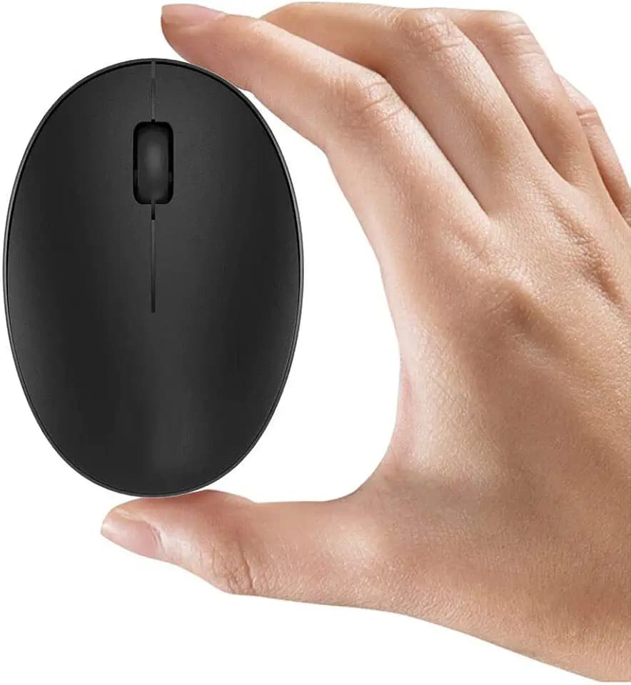 TENMOS Mini Rechargeable Wireless Mouse,Silent Travel Mice for Laptop-Black