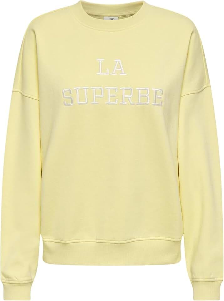 JDY Damen Jdymesa L/S O-Neck Emb Sweat JRS Noos Jdymesa L/S O-Neck Emb Sweat JRS Noos (1er Pack)