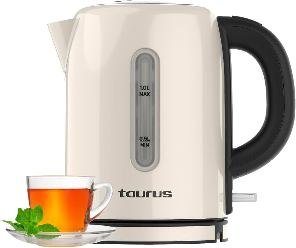 Taurus - Wasserkocher Vintage Compact 2400 W | 1 L | Schnellkocher | 360°-Basis | BPA-frei | Edelstahl