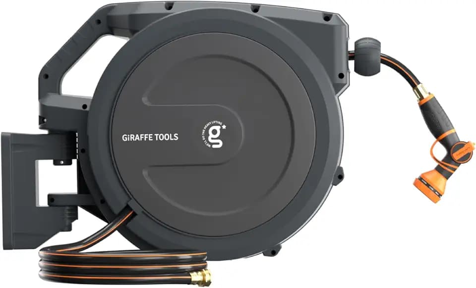 Giraffe Tools Retractable Hose Garden Reel 1/2"100FT Wall Mount Auto Rewind