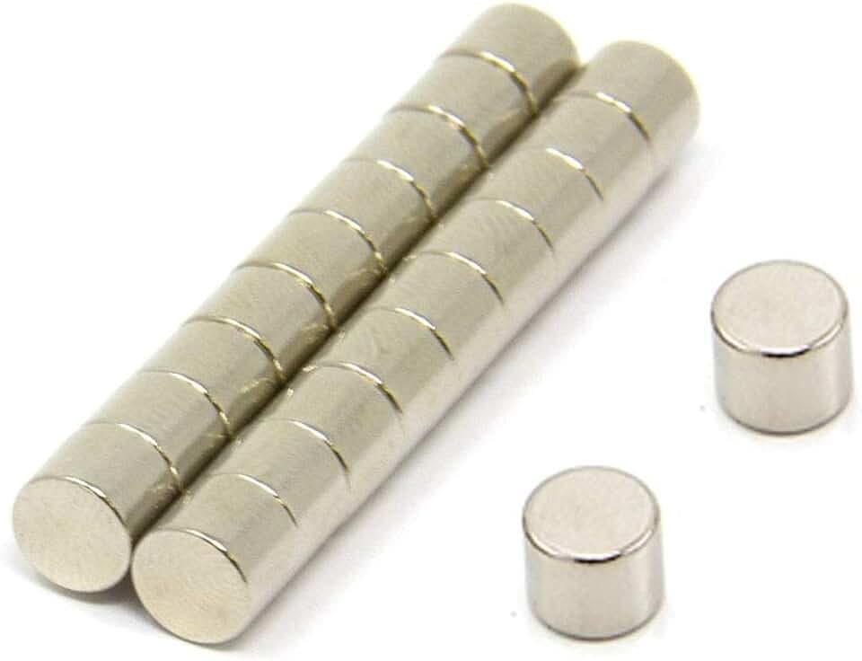 Magnet Expert Neodym-Magnet, 6 mm Durchmesser x 5 mm Dicke, N42, Zugkraft 1,24 kg, 20 Stück