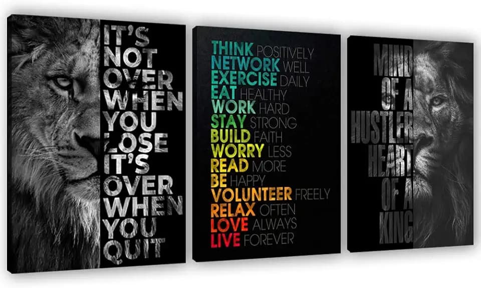 Motivational Canvas Painting Wall Art Execution Grind Hustle Inspirational Wall Art Success Entrepreneur Poster Positive Quotes Wall Poster Framed for Home Office Wall Decor[48''Wx 24''H]