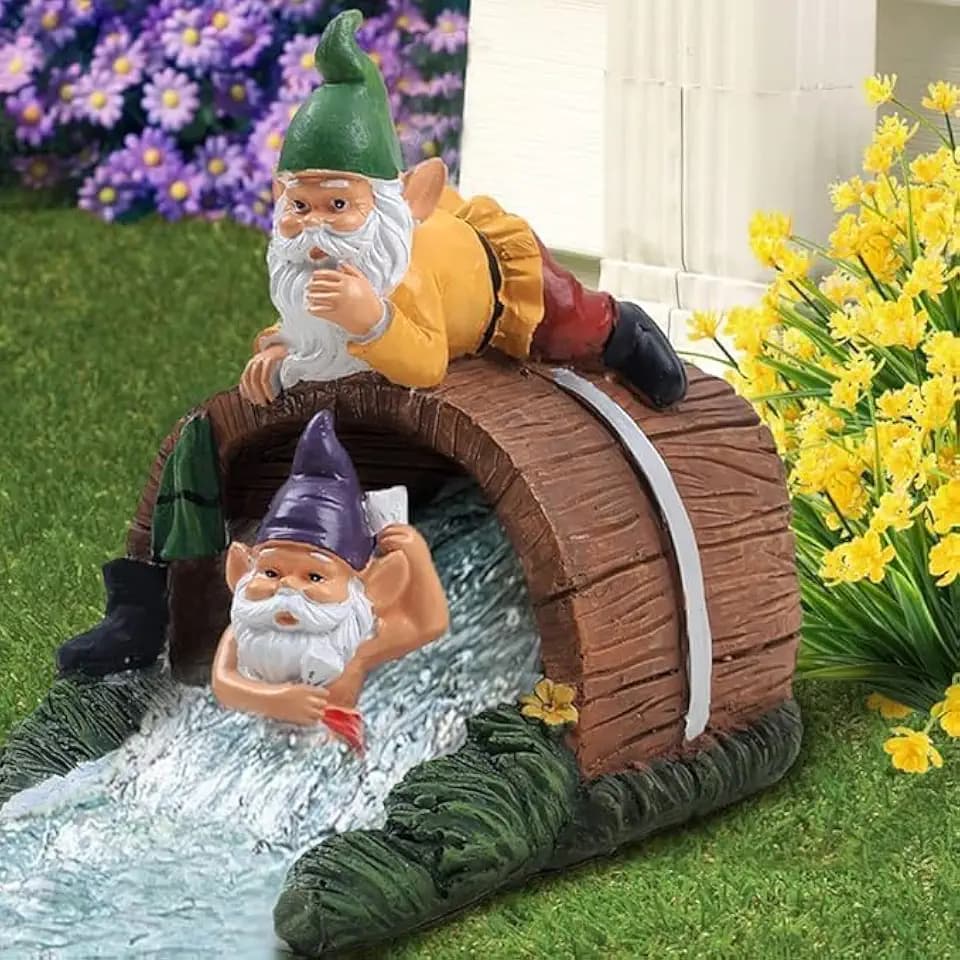 Gnome Sculpture Gutter Diverter Rain, Decorative Gutter Downspout Extension