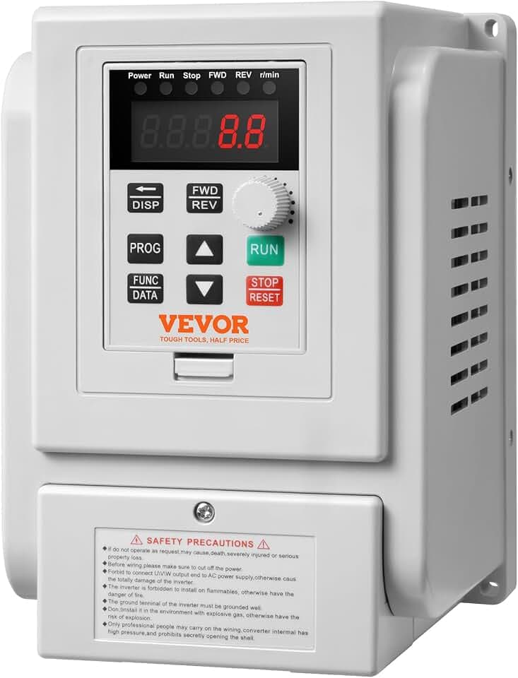 VEVOR 2,2kW 10A 3PS Frequenzumrichter VFD AC 220–240V Frequenzregler Drehzahlregler Frequenzwandler Wechselrichtermotor VFD Inverter Variable Frequency Driver inkl. 20cm Steuerkabel
