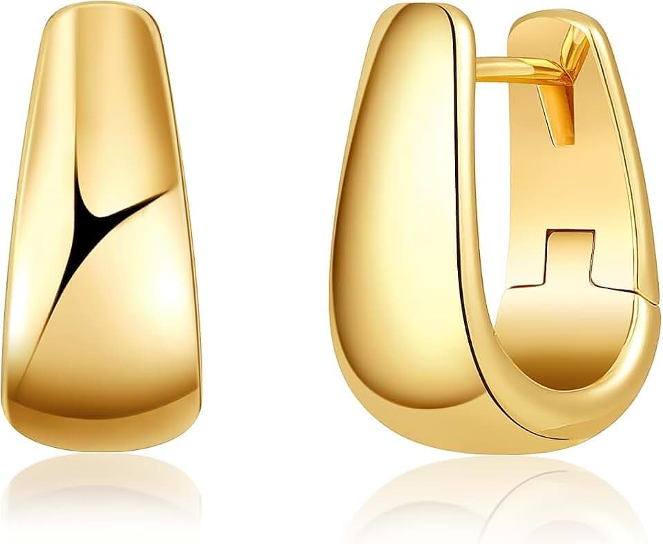 Ritach Gold Chain Earrings for Women Trendy Dainty 925 Sterling Silver Post 14k Gold Plated Chain Tassel Dangle Hoop Earrings for Gifts
