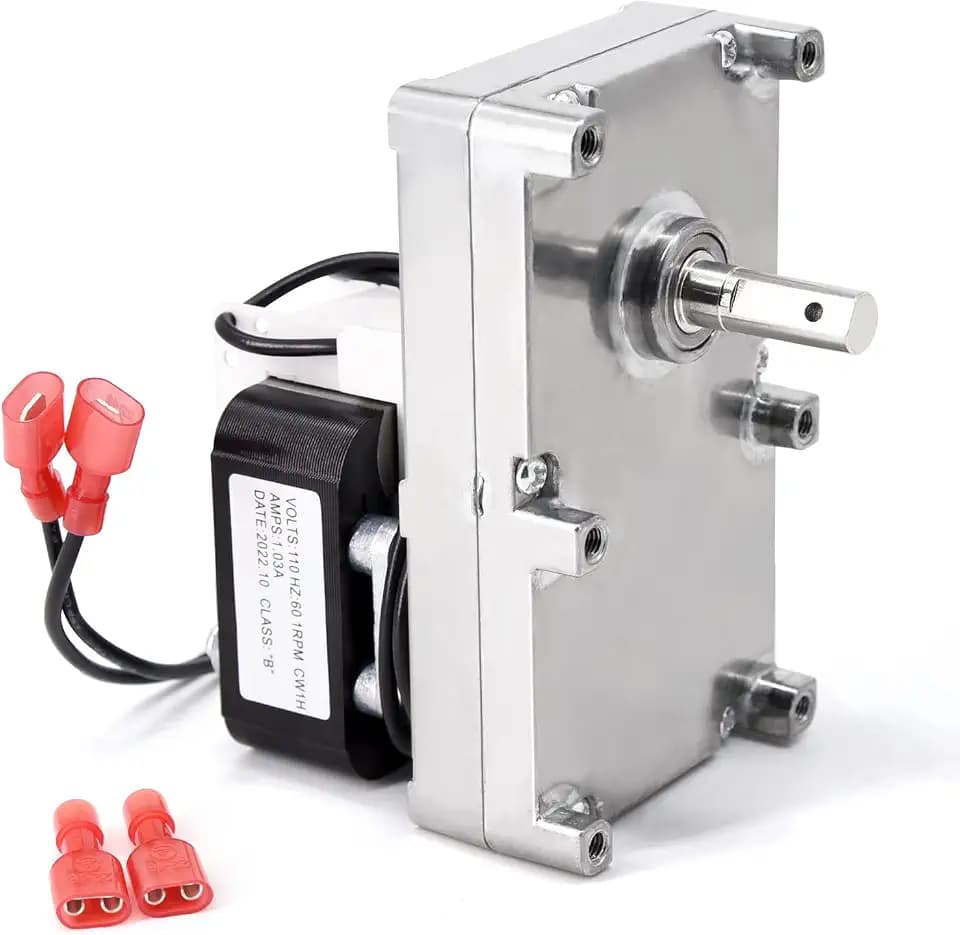 Criditpid Replacement C-E-017 Auger Motor for Breckwell P1000 Big E, P22, P22i Pellet Stove, 1 RPM Clockwise Auger Feed Motor for US Stove 5040 Pellet Stove.