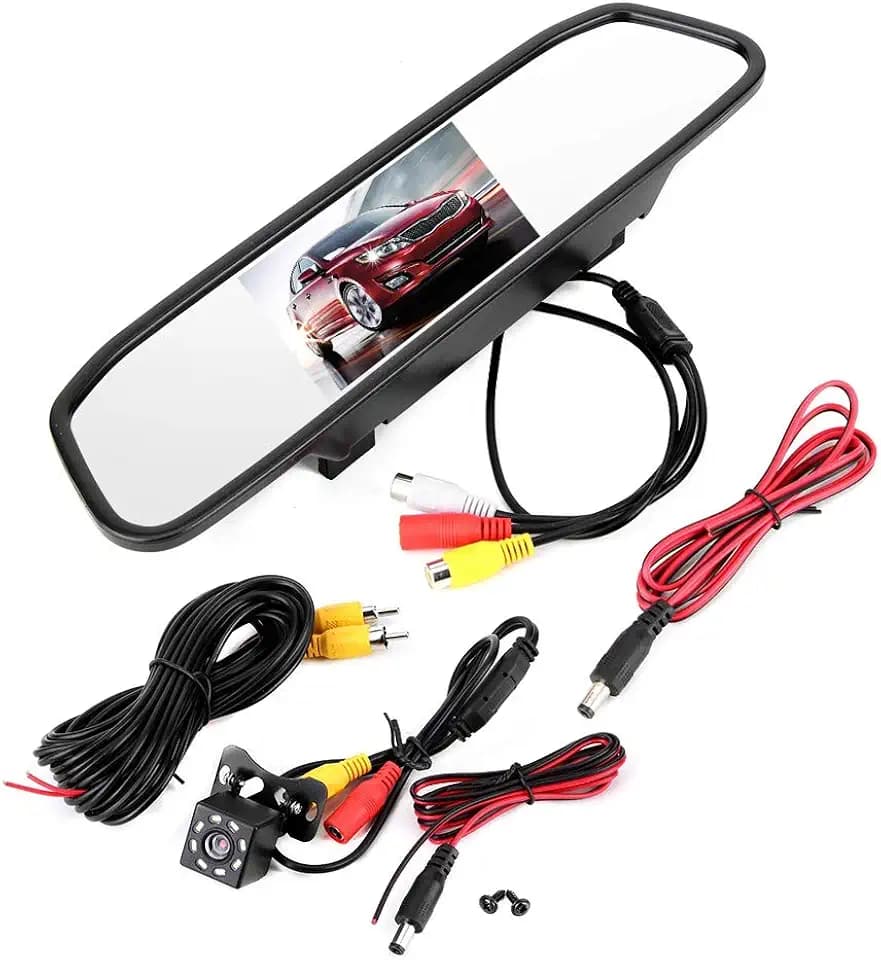 Auto Rückspiegel Monitor Kit 4.3in HD Spiegel Dash Cam wasserdichte Rückfahrkamera 8LED Rückspiegel Kamera Monitor Nachtsicht