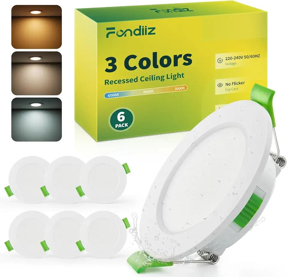 Fondiiz 6er LED Spots 230V, 55mm - 68mm Lochmaß, 3.5W 340LM 3CCT