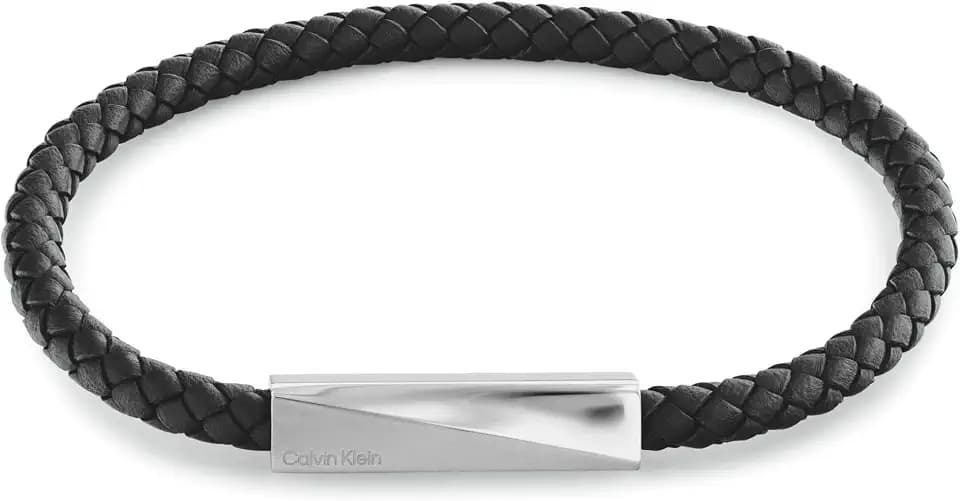 Calvin Klein Men's Jewelry - Iconic ID Black Leather Bracelet - Modern Elegance - Premium Fashion for Everyday Wear - Gift for Him