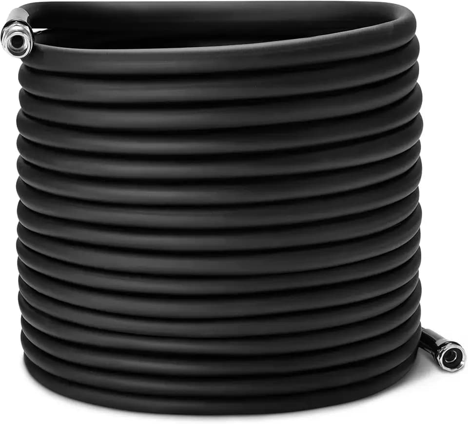Amazon Basics Lightweight Garden Water Hose, 75ft, Hybrid Polymer, Weather-Resistant Aluminum, High Pressure