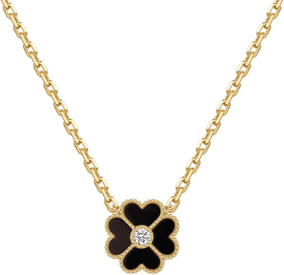 PAVOI 14K Gold Plated Clover Necklaces for Women, Four Leaf Clover Pendant