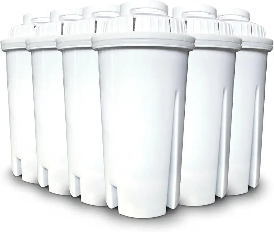 CASO Ersatz-Wasserfilter (6er-Set) - für Heisswasserspender, Verbesserung der Wasserqualität, Reduzierung von Kalk, Chlor und Schadstoffen, 5-schichtiges Filtrationsprinzip