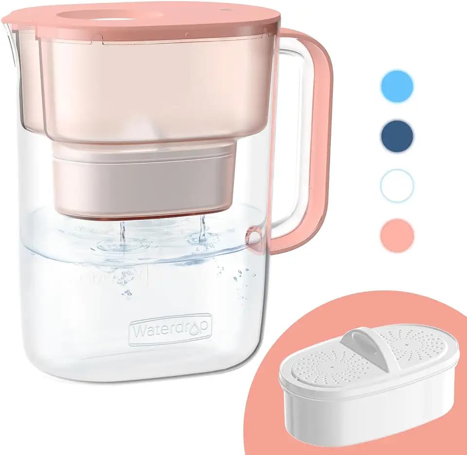 Waterdrop PT-07R Water Filter Pitcher, 10-Cup, NSF Certified, Pink