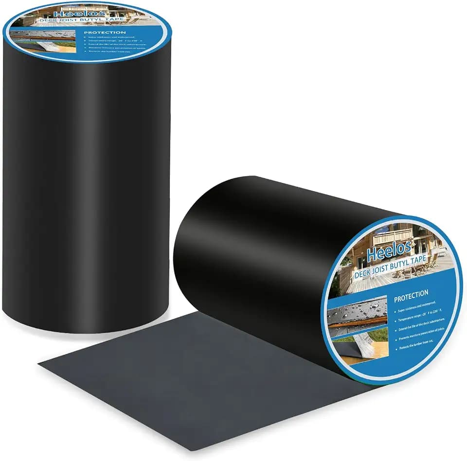 Joist Tape for Decking 6inch×50ft 2 Pack, Weather-Resistant Deck Joist Tape,Waterproof Seal Antiseptic Butyl Joists Tape Self-Adhesive for Wood Decks Beams Roof