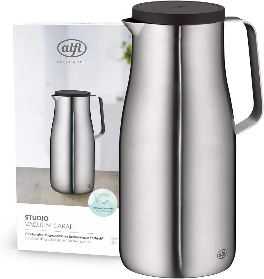 alfi STUDIO TT Isolierkanne 1,50 l, 12 h heiß, Edelstahl matt