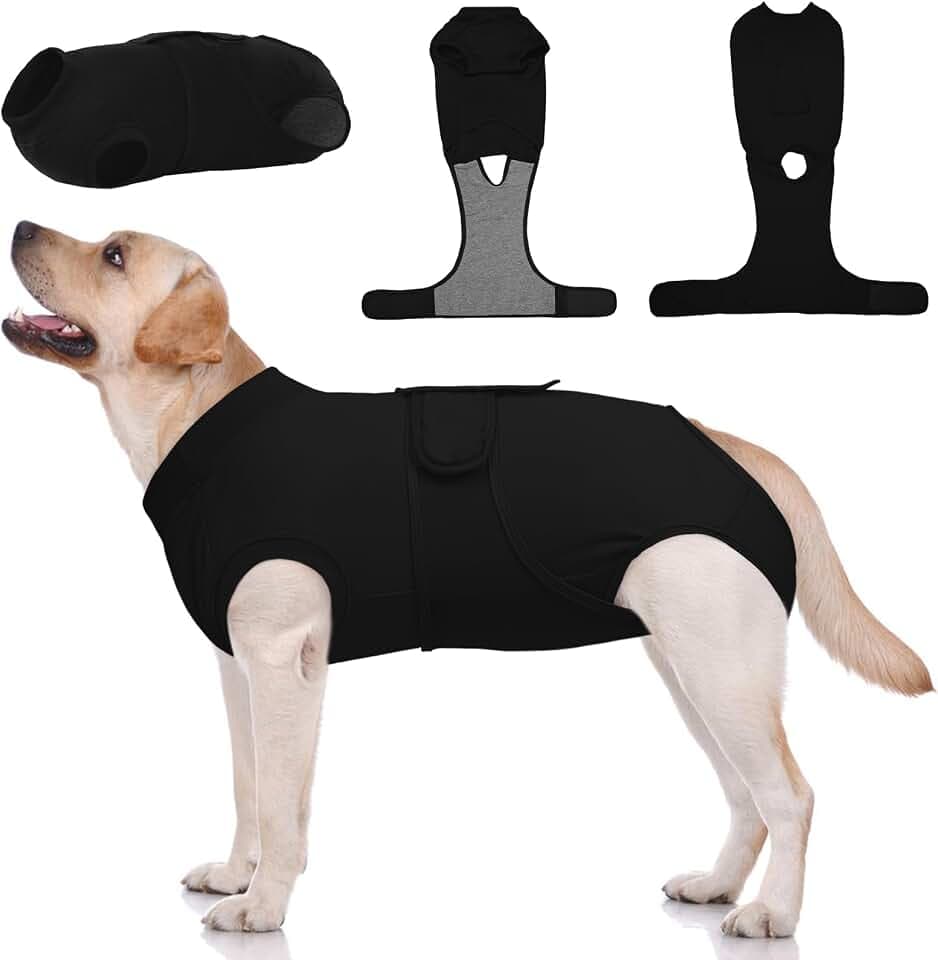 Kuoser Hundebody Nach Op Rüde Hündin Anti-Leck Vollständiger Wundschutz, XL | Atmungsaktiv OP Body Hund Schutzanzug nach Kastration, Body für Hunde Anti-Leck Wundschutz, Alternative zum Halskragen